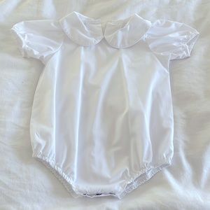 Beaufort Bonnet white onesie shirt with Peter Pan collar